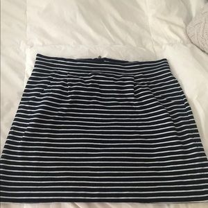 navy stripe ponte skirt